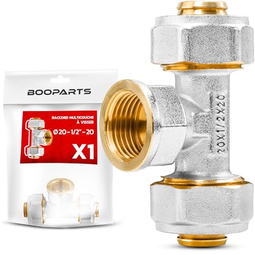 BOOPARTS Mehrschichtverschraubung 20 – 1/2 Zoll F (15 – 21) – 20 mm zum Schrauben – T-Stück mehrschichtig – Verbindungsstück für Mehrschichtrohre 20 von BOOPARTS