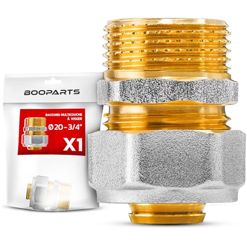 BOOPARTS - Mehrschichtverschraubung 20 - 3/4 Zoll (20-27) zum Schrauben - mehrschichtige Außenmuffe - Sanitäranschluss für Mehrschichtrohr 20 von BOOPARTS
