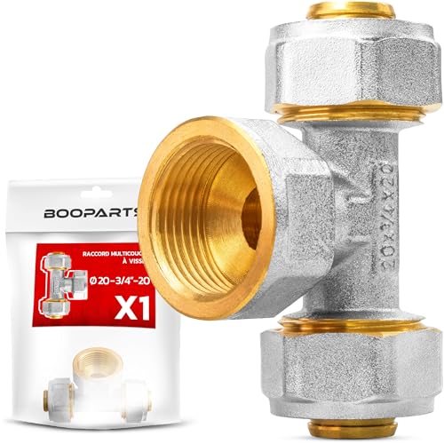 BOOPARTS - Mehrschichtverschraubung 20 - 3/4 Zoll F (20 - 27) - 20 zum Schrauben - T-Stück mehrschichtig - Sanitäranschluss für Mehrschichtrohr 20 von BOOPARTS