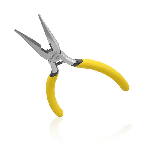 BOOSDEN 12.5 cm Spitzzange mit Seitenschneider, Mini Flachrundzange mit rutschfestem Griff, Präzisions Spitzzangen für Elektronik, Basteln, DIY und Schmuckherstellung von BOOSDEN
