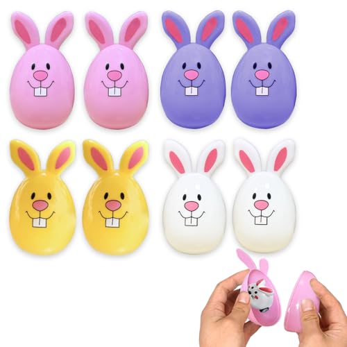 BOOSHMall 8 x Ostereier zum Befüllen, Osterdeko in Form eines Osterhasen, Ostereier zum Aufhängen für Osterdeko, für Osterthema Party Gunst, Ostereier Jagen, Ostern Geschenke Kinder von BOOSHMall