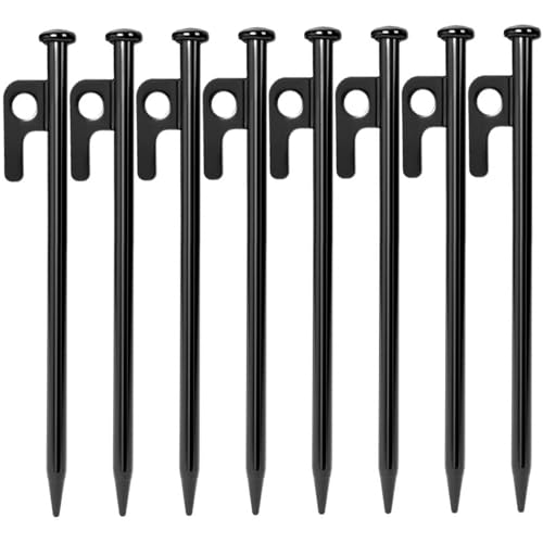 BOOSHMall 8X Zeltheringe, Sturmsicher Zelt Heringe Stahl Erdnägel mit Haken und Loch für Camping und Outdoor Wandern, 20cm BOOSHMall 8X Zeltheringe, Sturmsicher Zelt Heringe Stahl Erdnägel mit Haken und Loch für Camping und Outdoor Wandern, 20cm von BOOSHMall