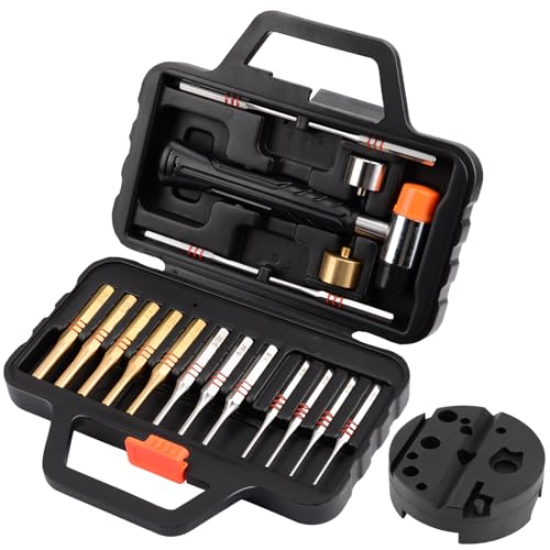 Durchschlag Werkzeug Kit mit Bankblock Splinttreiber Set Roll Punch Roll Pin Punch Set Schlosserhammer Set Hammer mit abnehmbaren Köpfen von BOOSTEADY