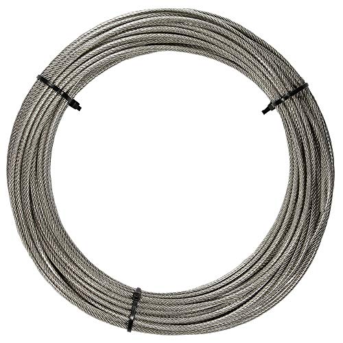 10 Meter Edelstahl - Drahtseil 7x7 D= 4 mm mittelweich, mit transaprente PVC Ummantelung - Edelstahl A4 Stahlseil I BOOTSTEILE BRAUER® von BOOTSTEILE BRAUER