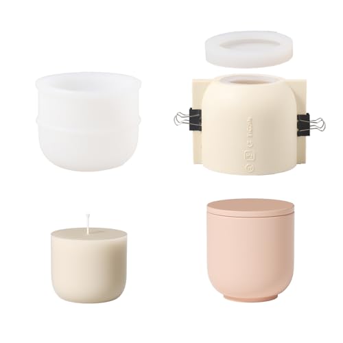 BOOWAN NICOLE 100ml Rund Kerzen Jar Beton Gießform mit Nachfüll Silikonformen,3OZ Jesmonite Stumpen Kerzenhalter Dose mit Deckel Silikonform Schale für Kerzenherstellung Handwerk (SH1024 915-2 LZ0625) BOOWAN NICOLE 100ml Rund Kerzen Jar Beton Gießform mit Nachfüll Silikonformen,3OZ Jesmonite Stumpen Kerzenhalter Dose mit Deckel Silikonform Schale für Kerzenherstellung Handwerk (SH1024 915-2 LZ0625) von BOOWAN NICOLE