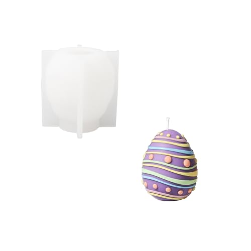 BOOWAN NICOLE Ostern Ei Kerzenform Silikonform,3D Egg Silikon Kerzenformen zum Gießen Schokoladen Form fur DIY Deko Kerzenherstellung Handwerk Ornamente (LZ0794) von BOOWAN NICOLE