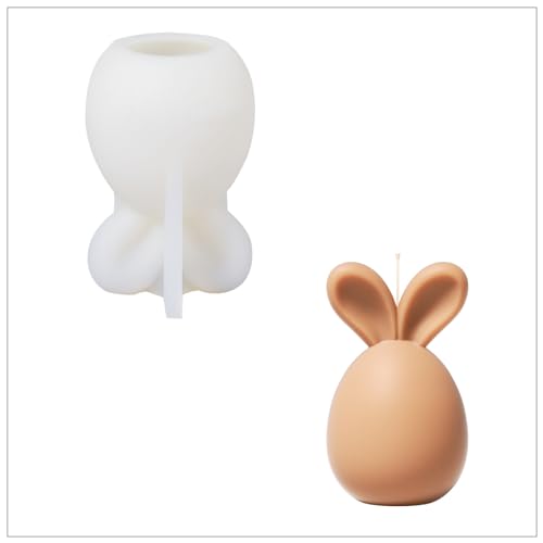 BOOWAN NICOLE Ostern Hasenei Kerzenform Silikonform,3D Kaninchen Ei Silikon Kerzenformen zum Gießen Schokoladen Form fur DIY Deko Kerzenherstellung Handwerk Ornamente von BOOWAN NICOLE