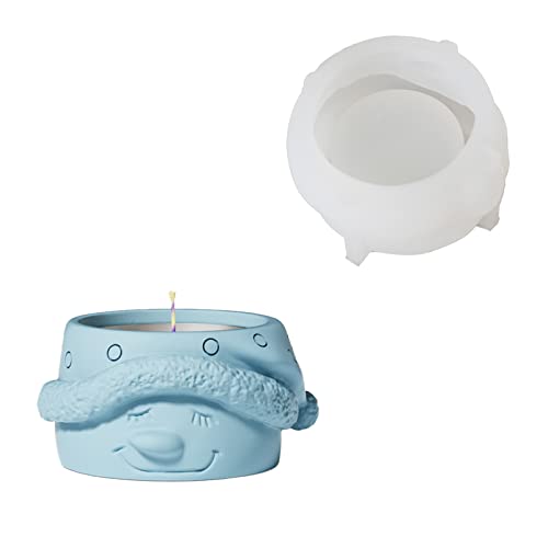 BOOWAN NICOLE Weihnachts-Silikonform Schneemann Teelichthalter Form Beton Kerzenständer Form von BOOWAN NICOLE