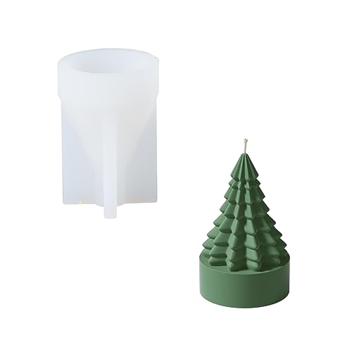Boowan Nicole Mini Weihnachtsbaum Kerzen Formen Mit Zubehör,Kerzenformen Zum Gießen Silikon,Silikonform für Die Kerzenherstellung für DIY (LZ0612+A0262) von BOOWAN NICOLE