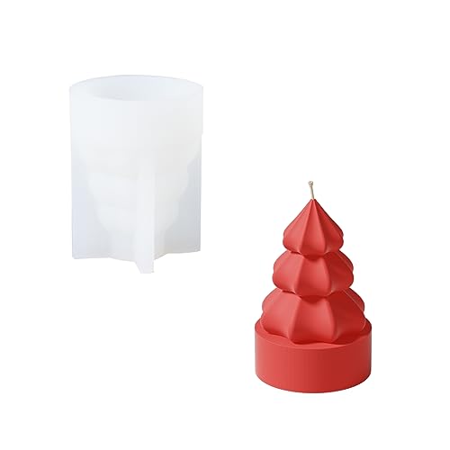 Boowan Nicole Mini Weihnachtsbaum Kerzen Formen Mit Zubehör,Kerzenformen Zum Gießen Silikon,Silikonform für Die Kerzenherstellung für DIY (LZ0613+A0262) von BOOWAN NICOLE
