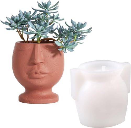 nicole Gesicht Zement Blumentopf Form Nordic Style Betonform abstraktes Design Pflanze Blumentopf Silikonform von BOOWAN NICOLE