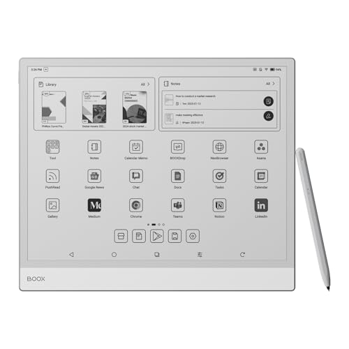 BOOX Tablet Note Max 13,3” Notizbuch B/W 300 ppi 128 GB Android 13 E-Ink WiFi BT (kein Frontlicht) von BOOX