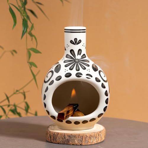 BOOXMIMI Palo Santo Halter Handgefertigt Schale Räucherschale Keramik Räuchergefäß für Rauhnächte Set Feuerfest Räucherteller ideal für Meditation Aromatherapie und spirituelle Rituale von BOOXMIMI
