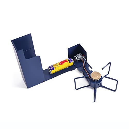 BOOZXCV Backpacking Camping Kocher, 2400W Kleiner Gasherd Brenner, leichtes Wandern mit Piezo-Zündung, faltbares winddichtes Propancamp für Outdoor-Kochen Picknick Wandern, Schwarz (Blue) von BOOZXCV