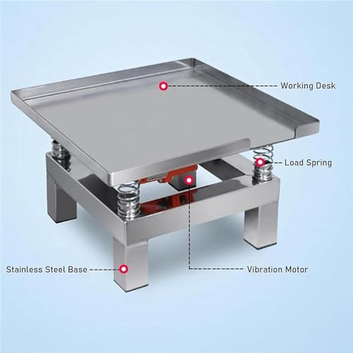 BOOZXCV Betonvibrationstisch Vibrationsprüfstand Prüfblock Vibrationsplattform Edelstahl Mini Vibrationstisch, Schütteln des Niederschlags (Farbe: 50 * 50 cm, Größe: 220V) (35 * 35cm) von BOOZXCV