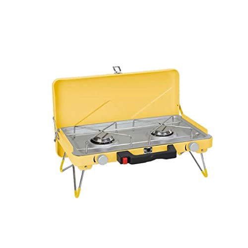 BOOZXCV Kassettenkocher Outdoor Tragbarer Gas-Camping-Grillkocher mit Zwei Enden (Yellow) von BOOZXCV