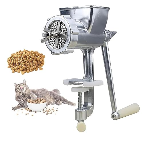 BOOZXCV Manuelle Futterpelletmaschine, Haustierköder-Granulator-Pelletiermaschine mit 1,5-8 mm Edelstahlformen, Küchenmaschine, für Vogel-, Katzen-, Hunde- und (Größe: 5 mm) (E) von BOOZXCV