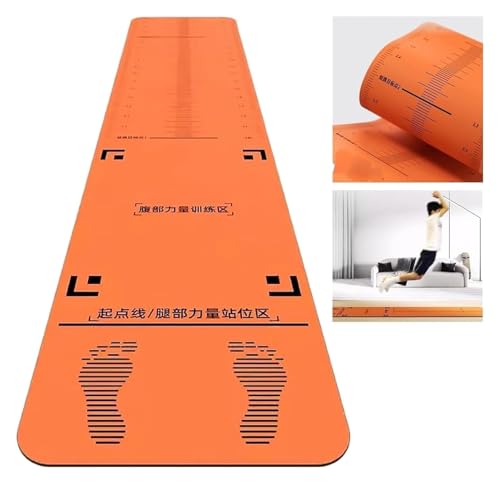 BOOZXCV Stehende Weitsprungmatte, Weitsprungmatte mit Teppichboden, doppelseitiges körperliches Trainingspolster für Sprungtests, 4 mm Dicke stehende Seilmatte von BOOZXCV