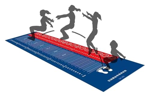 BOOZXCV Stehende Weitsprungmatte, Weitsprungmatte mit Teppichboden, stehende rutschfeste Weitsprung-Trainingstestmatte, multifunktionale Bodenbelags-Fitnesstrainer-Testwaage von BOOZXCV