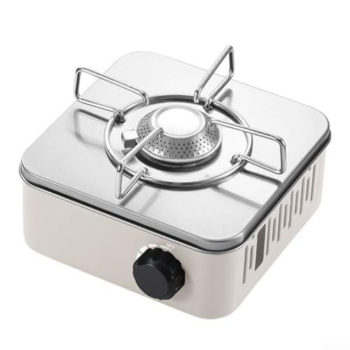 BOOZXCV Tragbarer Gas Mini Square Stove Faltbarer Camping-Kassettenkocher (White) von BOOZXCV