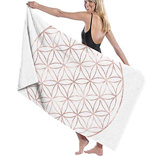 Badetuch Mandala Rose Gold Blume des Lebens bedrucktes Handtuch-Super-Badetuch Niedlicher und exquisiter Druck-schnell trocknendes Reise-bedrucktes Handtuch Pool-Handtuch ( von BOPHJJM