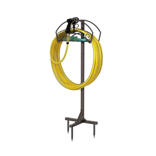 BOPIES Aufbewahrungsgestell for Schläuche, Stall Robust Schwarz Metall-Regal Hochleistungsfähig Werkzeugschlauch-Organizer for Hof, Garten & Bauernhof(A) von BOPIES