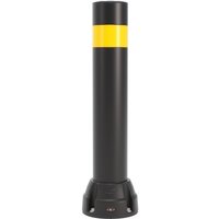BOPLAN® Rammschutzpoller Flex Impact® BO125L, Innen- und Außenbereich, Höhe 750 mm, Grundplatte zinkbeschichtet, schwarz / gelb von BOPLAN®