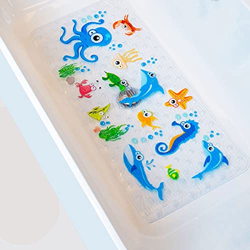 BOPPIE rutschfeste Duschmatten Anti-Rutsch-Schimmelschutz Anti-Rutsch-Wannenmatten Badezimmermatte 90X40CM XL Große Badezimmermatte (Wasserwelt ZY) von BOPPIE