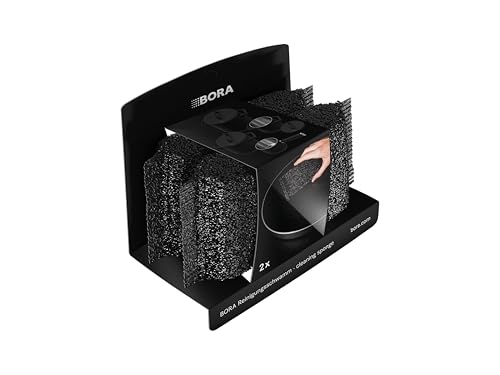 BORA Reinigungsschwamm, 2er Set, Spülschwamm, für beschichtete Pfannen, Töpfe & Kochfelder, Spülmaschinengeeignet, Topfreiniger, Schwarz von BORA