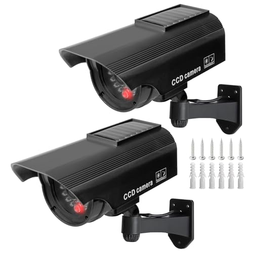 2 Stück Kamera Dummy, Dummy Kamera Fake Überwachung, Dummy Überwachungskamera Mit Rot Blinkender Led, Kamera Attrappe Mit Rot Blinkender, Überwachungskamera Attrappe, Für Den Innen- Und Außenbereich 2 Stück Kamera Dummy, Dummy Kamera Fake Überwachung, Dummy Überwachungskamera Mit Rot Blinkender Led, Kamera Attrappe Mit Rot Blinkender, Überwachungskamera Attrappe, Für Den Innen- Und Außenbereich von BORDEAG