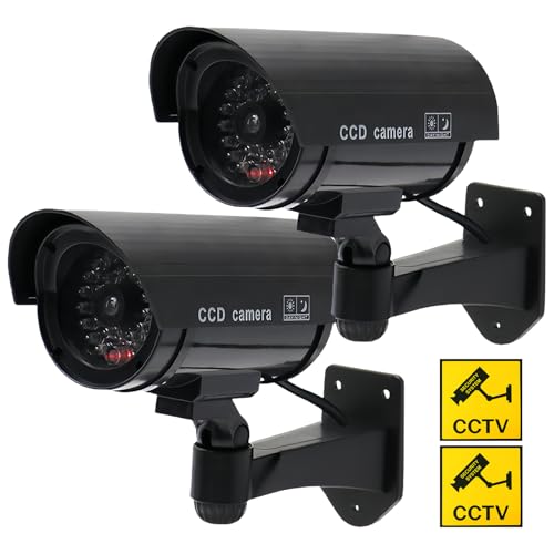 2 Stück Kamera Dummy, Dummy Kamera Fake Überwachung, Dummy Überwachungskamera Mit Rot Blinkender Led, Kamera Attrappe Mit Rot Blinkender, Überwachungskamera Attrappe, Für Den Innen- Und Außenbereich 2 Stück Kamera Dummy, Dummy Kamera Fake Überwachung, Dummy Überwachungskamera Mit Rot Blinkender Led, Kamera Attrappe Mit Rot Blinkender, Überwachungskamera Attrappe, Für Den Innen- Und Außenbereich von BORDEAG