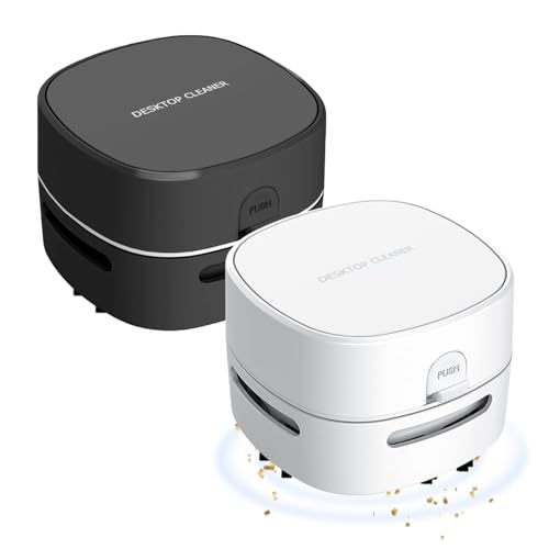 2 Stück Tischstaubsauger Mini Staubsauger, Tisch Staubsauger Batteriebetrieben, Mini Tischsauger, Klein Handstaubsauger, Tragbarer Schreibtisch-Staubsauger, Mini-Staubsauger für Tastatur Desktop von BORDEAG