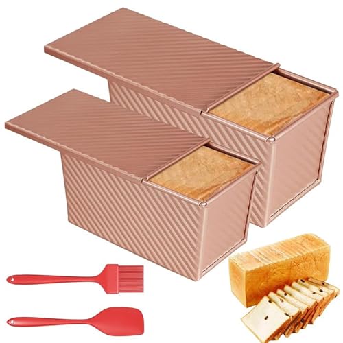2 Stück Toastbrot Backform Mit Deckel, Toastbrot Backform, Brotbackformen Toastbrotform, Antihaft Brotform Kastenform Toast Brot Backform Set Für Backgeschirr, Sandwich- Und Toastofen 2 Stück Toastbrot Backform Mit Deckel, Toastbrot Backform, Brotbackformen Toastbrotform, Antihaft Brotform Kastenform Toast Brot Backform Set Für Backgeschirr, Sandwich- Und Toastofen von BORDEAG