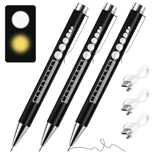 3PC Diagnostikleuchte Medizinische, Pupillenleuchte Medizin, Wiederaufladbare LED Pupillenleuchte mit USB-Kabel, Medizinische Pupillenleuchte mit Pupillenmessgerät & Lineal & Beschreibbarer Mine 3PC Diagnostikleuchte Medizinische, Pupillenleuchte Medizin, Wiederaufladbare LED Pupillenleuchte mit USB-Kabel, Medizinische Pupillenleuchte mit Pupillenmessgerät & Lineal & Beschreibbarer Mine von BORDEAG