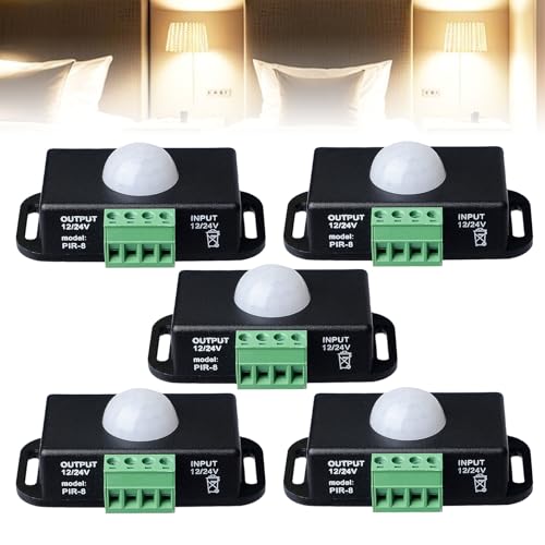 5 Stück Koerper Infrarot PIR Sensor, Dc 12v-24v Infrarot Sensor Schalter Automatik Mit Bewegungsmelder, Infrarot-Bewegungssensorschalter, Led Bewegungsmelder, Koerper Infrarot Bewegung Pir Sensor 5 Stück Koerper Infrarot PIR Sensor, Dc 12v-24v Infrarot Sensor Schalter Automatik Mit Bewegungsmelder, Infrarot-Bewegungssensorschalter, Led Bewegungsmelder, Koerper Infrarot Bewegung Pir Sensor von BORDEAG