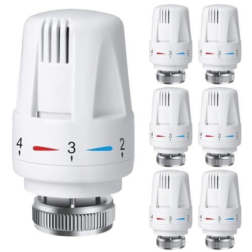 6 Pcs Thermostatkopf Heizkörperventil Temperaturregelventile Heizkörper, M 30 X 1,5 Kühlerthermostat Kühlerventil Ersatzkopf Heizkörperthermostat, Thermostatventilkopf Automatische Standardheizkör von BORDEAG
