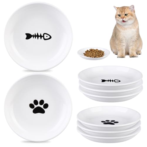 BORDEAG 6-teiliges Katzen Napfset, Katzennapf Keramik, Katzen Futternapf, Katzennapf Flach für Futter und Wasser, Weiß BORDEAG 6-teiliges Katzen Napfset, Katzennapf Keramik, Katzen Futternapf, Katzennapf Flach für Futter und Wasser, Weiß von BORDEAG