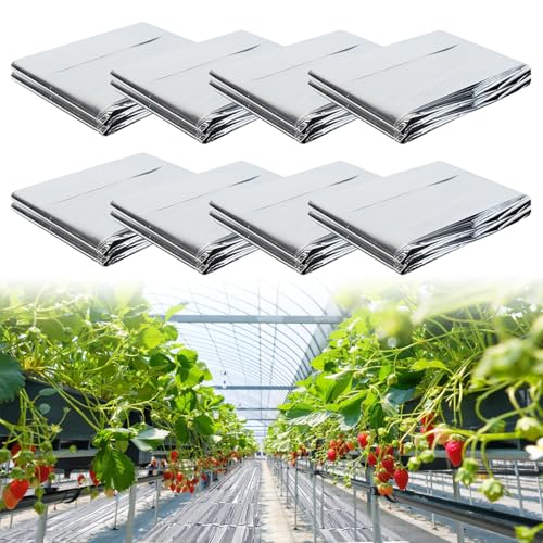 8 Stück Hochleistung Reflektierende Pflanzenfolie 160x210 cm, Hoch-Reflektorisch Mylar für Garten, Gewächshaus, Lichtverteilung Verbesserung von BORDEAG