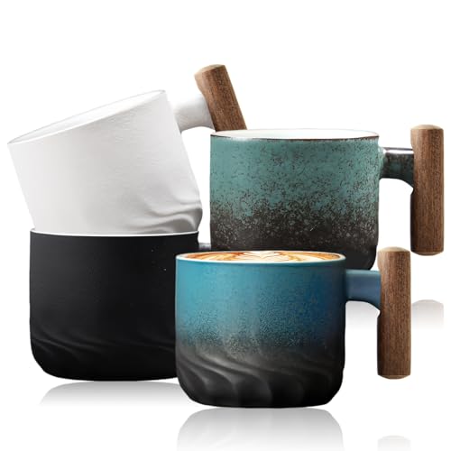 BORDEAG 4 Stück Espressotassen, 60 ML Premium Espresso Tassen Mit Henkel, Keramik Espressotassen, Kleine Espresso Tassen Aus Keramik Für Espresso, Tee, Latte von BORDEAG