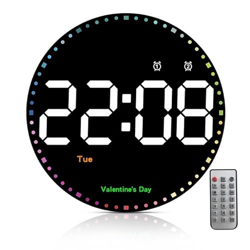 BORDEAG Digitale Wanduhr, 10 Zoll Digitaluhr, Wanduhr Digitale, Großes Display Mit Fernbedienung Led Wecker Mit Datum Tag Temperatur Timer Countdown 2 Alarme Für Wohnzimmer, Büro, Schlafzimmer BORDEAG Digitale Wanduhr, 10 Zoll Digitaluhr, Wanduhr Digitale, Großes Display Mit Fernbedienung Led Wecker Mit Datum Tag Temperatur Timer Countdown 2 Alarme Für Wohnzimmer, Büro, Schlafzimmer von BORDEAG