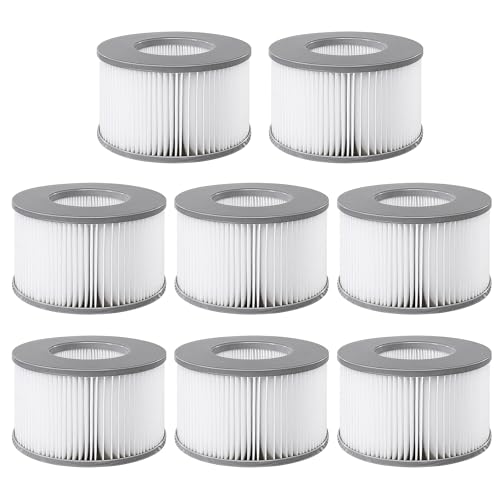 BORDEAG Ersatzfilter Für Mspa Whirlpoal, 8 Stück Ersatz Filter Filterkartusche, Schwimmbad Filter, Filterkartuschen, Aufblasbare Pools Filter, Kartuschenpumpe Für Heiße U-Boote Und Spa von BORDEAG