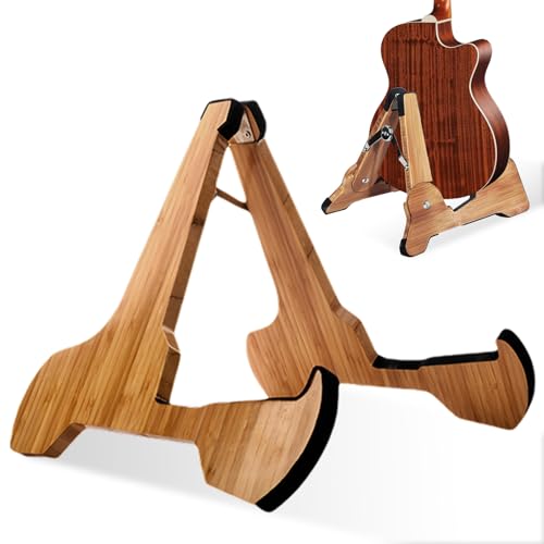 BORDEAG Gitarrenständer, Instrumentenständer, Bodenbelaghalter, Akustikgitarrenständer Gitarrenzubehör Gitarrenhalter Für Akustikgitarre, E-Gitarren Und Bassgitarre(Braun) von BORDEAG