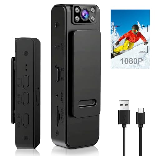 BORDEAG Kleine Kamera mit Aufzeichnung und Video, Mini Kamera, Kleinen Kamera, Körperkamera, Mini überwachungskamera, 1080p HD Bodycam Versteckte Kamera, Videoaufzeichnung, Audiofunktion BORDEAG Kleine Kamera mit Aufzeichnung und Video, Mini Kamera, Kleinen Kamera, Körperkamera, Mini überwachungskamera, 1080p HD Bodycam Versteckte Kamera, Videoaufzeichnung, Audiofunktion von BORDEAG