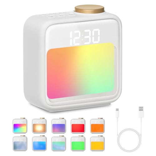BORDEAG Lichtwecker, 6 Natürliche Klänge Digitaler Wecker mit Alarmen Wake up Light, 10 Farben LED Displays Wecker mit Licht, 5 Einstellbare Lautstärke Tageslichtwecker für Schlafzimmer Wohnzimmer BORDEAG Lichtwecker, 6 Natürliche Klänge Digitaler Wecker mit Alarmen Wake up Light, 10 Farben LED Displays Wecker mit Licht, 5 Einstellbare Lautstärke Tageslichtwecker für Schlafzimmer Wohnzimmer von BORDEAG