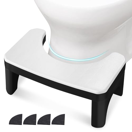 BORDEAG Toilettenhocker Erwachsene, Wc Hocker Erwachsene, Klohocker, Kackhocker Hocker Toilette, Badezimmer Hocker, Perfekte Höhe Für Die Empfohlene Haltung Gegen Hämorrhoiden, Verstopfung, Blähungen von BORDEAG