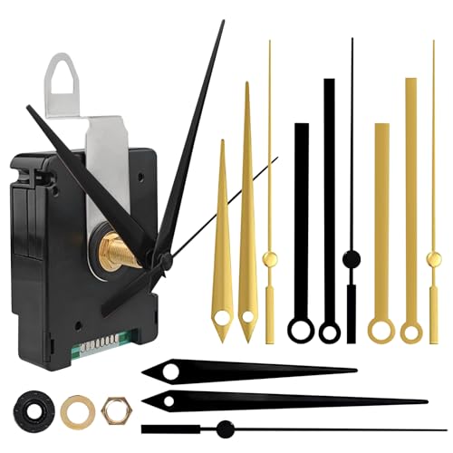 BORDEAG Uhrwerke Für Wanduhr, Quarz Uhrwerk Ersatz Mit 4 Zeigerpaaren, Geräuschloses Uhrwerk Set, Quarz Uhrenwerk Lautlos, Uhrwerk Für Wanduhr Lautlos, Leises Wanduhr-Bastelkit Für DIY Uhr von BORDEAG