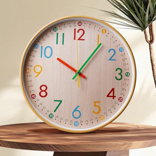 BORDEAG Wanduhr Ohne Tickgeräusche 30cm Lernuhr Wanduhr Lernen Bunt Zahlen Modern Quartz Lautlos Wall Clock Dekorative Uhr Bunt Uhr Leicht Zu Lesende Für Kinderzimmer Wohnzimmer Schlafzimmer Schule BORDEAG Wanduhr Ohne Tickgeräusche 30cm Lernuhr Wanduhr Lernen Bunt Zahlen Modern Quartz Lautlos Wall Clock Dekorative Uhr Bunt Uhr Leicht Zu Lesende Für Kinderzimmer Wohnzimmer Schlafzimmer Schule von BORDEAG