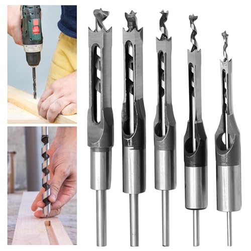 Bordeag 5 Stück Vierkantlochbohrer, Vierkantbohrer, Vierkant Stemmbohrer Vierkant-Lochbohrer-Set Holz-Vierkant-Bohrer Bohrwerkzeuge Für Holzbearbeitung 6,4 mm/8 mm/9,5 mm/11 mm/12,7 mm Bordeag 5 Stück Vierkantlochbohrer, Vierkantbohrer, Vierkant Stemmbohrer Vierkant-Lochbohrer-Set Holz-Vierkant-Bohrer Bohrwerkzeuge Für Holzbearbeitung 6,4 mm/8 mm/9,5 mm/11 mm/12,7 mm von BORDEAG
