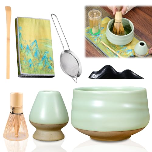 Bordeag 7er-Set Matcha-Tee-Set, Matcha Tee Set, Matcha-Schneebesen Set Mit Matcha Schale Aus Keramik, Matcha Besen, Matcha Löffel, Sieb, Teeset Teezubereitungsset Matcha Set Für Freunde Familie Bordeag 7er-Set Matcha-Tee-Set, Matcha Tee Set, Matcha-Schneebesen Set Mit Matcha Schale Aus Keramik, Matcha Besen, Matcha Löffel, Sieb, Teeset Teezubereitungsset Matcha Set Für Freunde Familie von BORDEAG