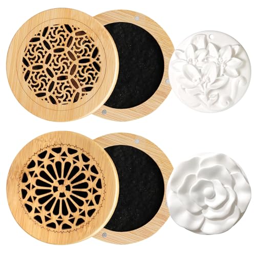 Duftsteine für Ätherische Öle, 2er Set Diffuser Ätherische Öle mit Duftstein, Duftstein für Ätherische Öle in Blume Form, für Auto, Schlafzimmer, Wohnzimmer und Spa von BORDEAG